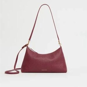 Mansur Gavriel Pebbled Shoulder Bag in Burgundy